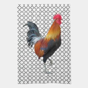 Colorful Strutting Rooster Kitchen Towel