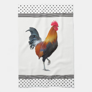 Colorful Strutting Rooster Kitchen Towel