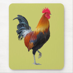 Colorful, Strutting Rooster Mousepad