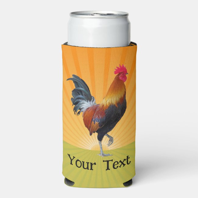 Colorful Strutting Rooster Seltzer Can Cooler