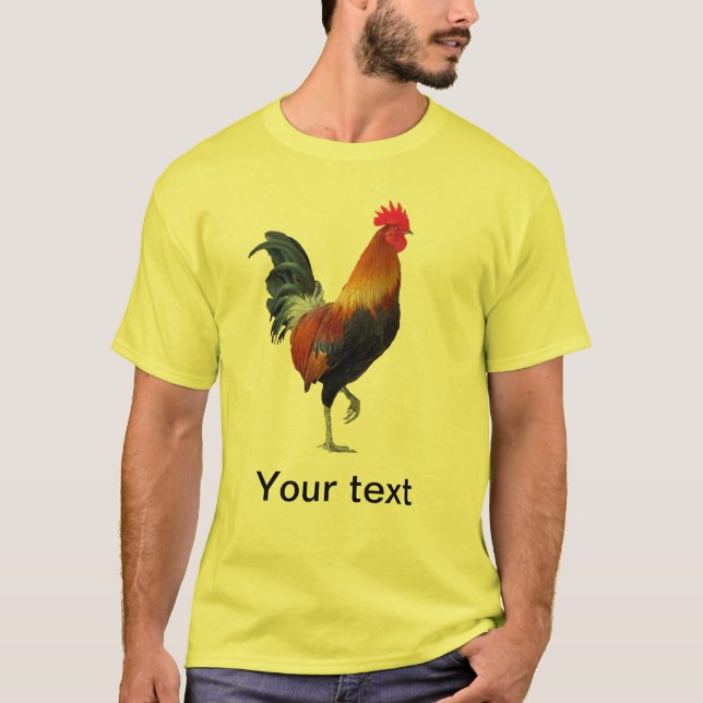 Colorful Strutting Rooster T-Shirt (Front)