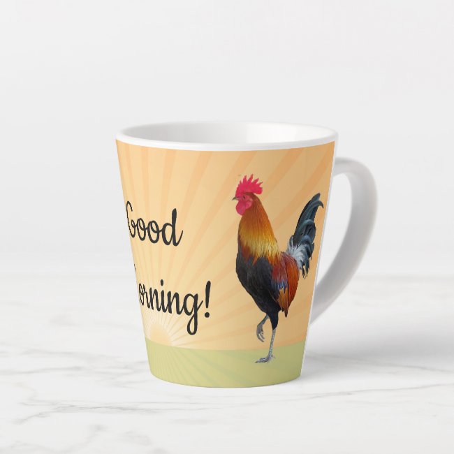 Colorful Strutting Roosters Latte Cup