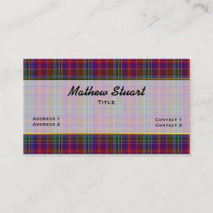 Colorful Stuart Plaid Custom Business Card