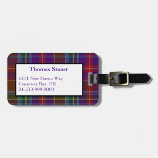 Colorful Stuart Tartan Plaid Luggage Tag