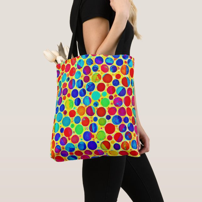 Colorful Stylish and Chic Pattern Tote Bag (Close Up)