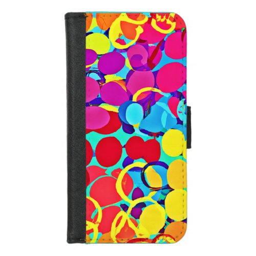 Colorful Stylish and Chic Spectrum Pattern iPhone 87 Wallet Case