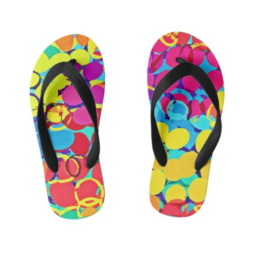 Colorful Stylish and Chic Spectrum Pattern Kids Flip Flops