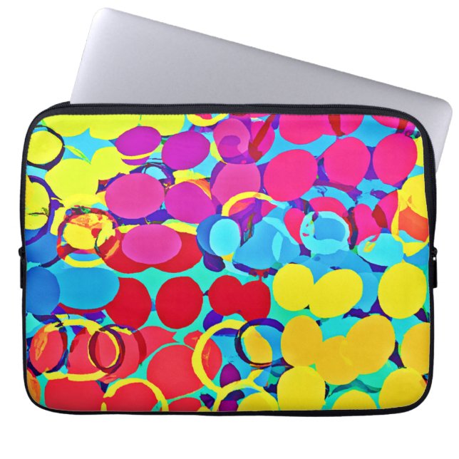 Colorful Stylish and Chic Spectrum Pattern Laptop Sleeve (Front)