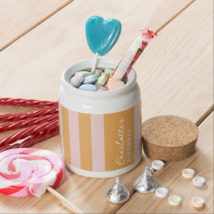 Colorful Stylish Bright Color Minimalist Stripes Candy Jar