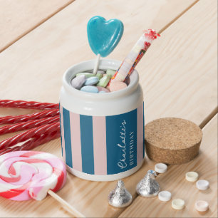 Colorful Stylish Bright Color Minimalist Stripes Candy Jar