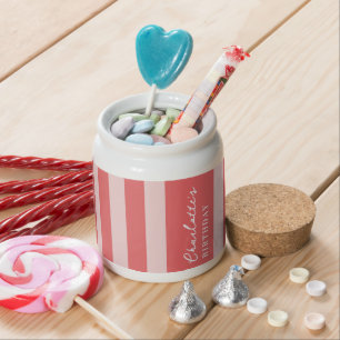 Colorful Stylish Bright Color Minimalist Stripes Candy Jar