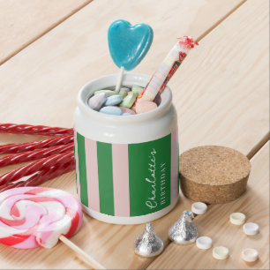 Colorful Stylish Bright Color Minimalist Stripes Candy Jar
