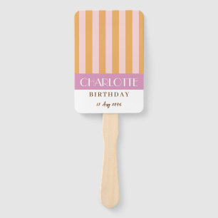 Colorful Stylish Bright Color Minimalist Stripes Hand Fan