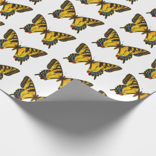 Boho Butterfly Decoupage Poster Wrapping Paper, Zazzle