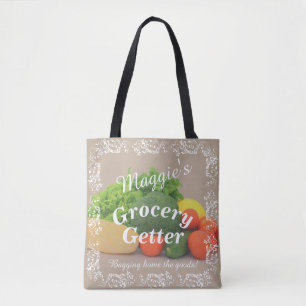 Colorful Stylish Customizable Everyday Use Grocery Tote Bag