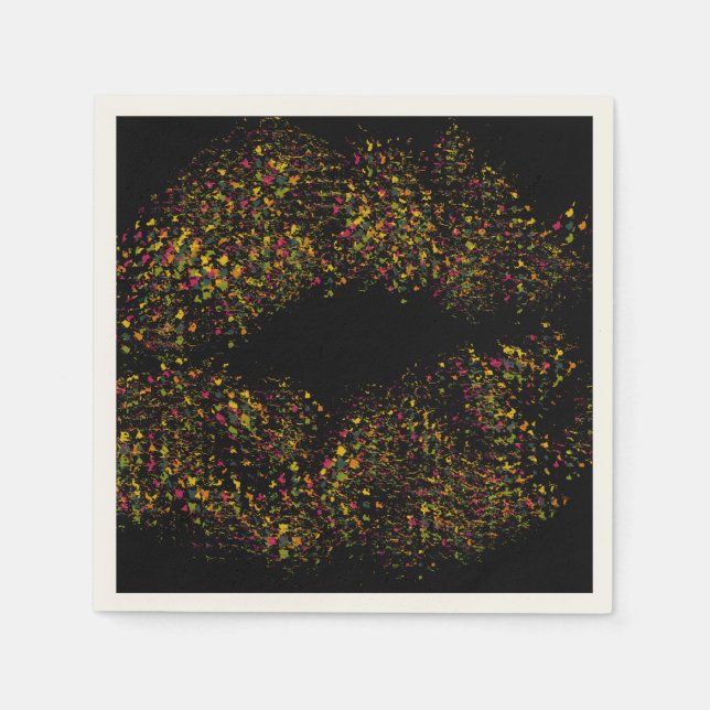 Colorful Stylish Lips Napkins (Front)