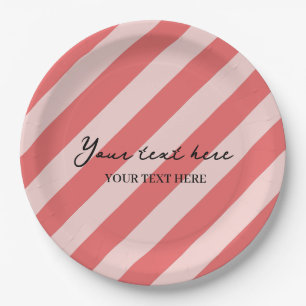 Colorful Stylish Minimalist Pink Stripes Party  Paper Plates