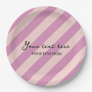 Colorful Stylish Minimalist Purple Stripes Party  Paper Plates