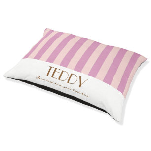 Colorful Stylish Minimalist Stripes Monogrammed Pet Bed