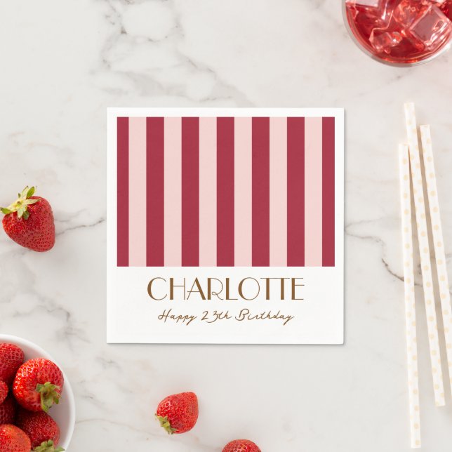 Colorful Stylish Minimalist Stripes Party Napkins (Insitu)