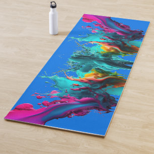 Colorful Stylish Paint Splatter Yoga Mat