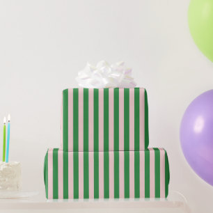 Colorful Stylish Vivid Green Minimalist Stripes Wrapping Paper
