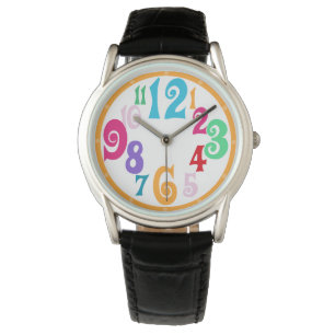 Colorful Stylish Yellow Trim Watch Face Numbers