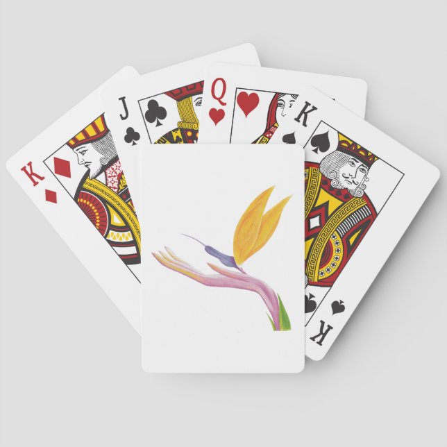 Colorful Stylized Bird of Paradise Poker Cards (Back)