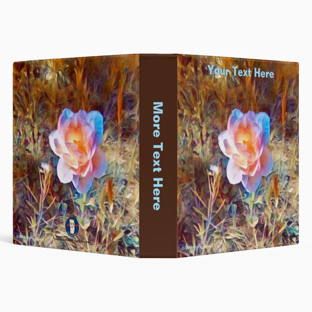 Colorful Stylized Flower 3 Ring Binder (Background)