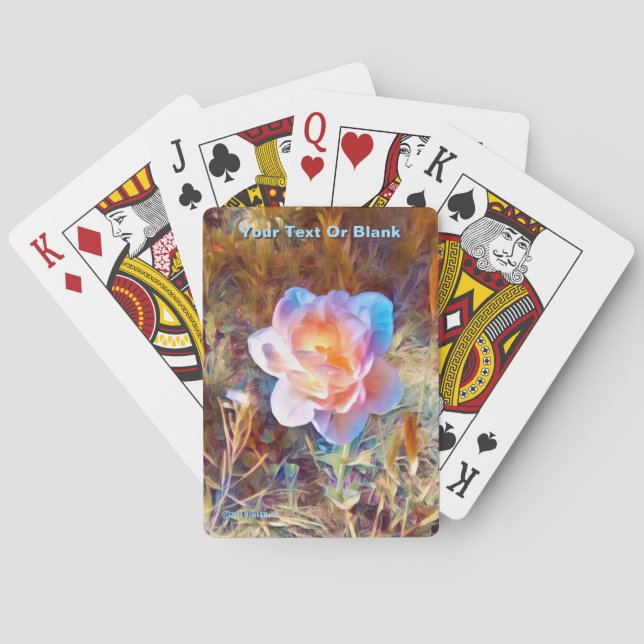 Colorful Stylized Flower Poker Cards (Back)