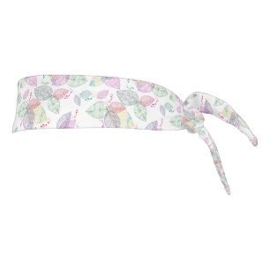 Colorful Stylized Spring Leafs Pattern Tie Headband