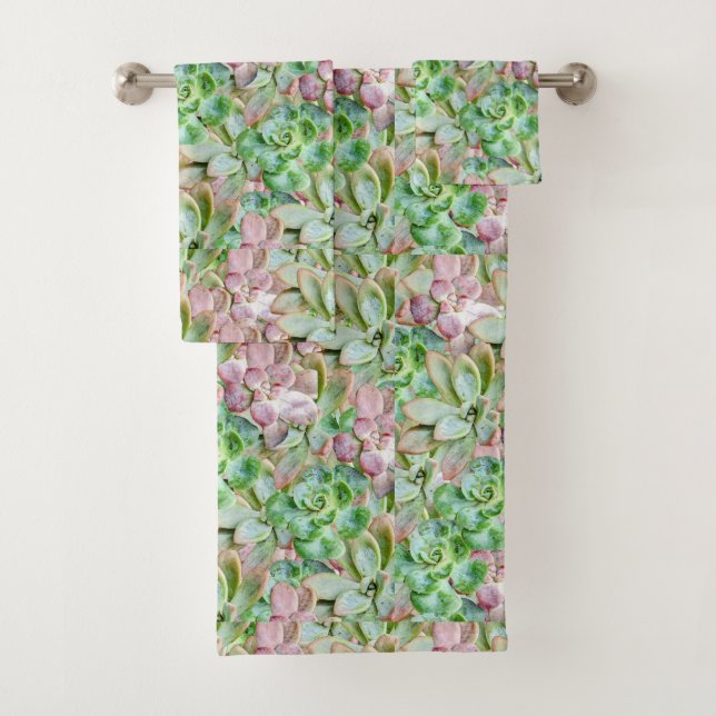 Colorful Succulent      Bath Towel Set (Insitu)