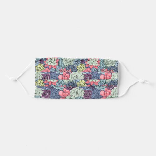 Colorful Succulent Pattern Adult Cloth Face Mask