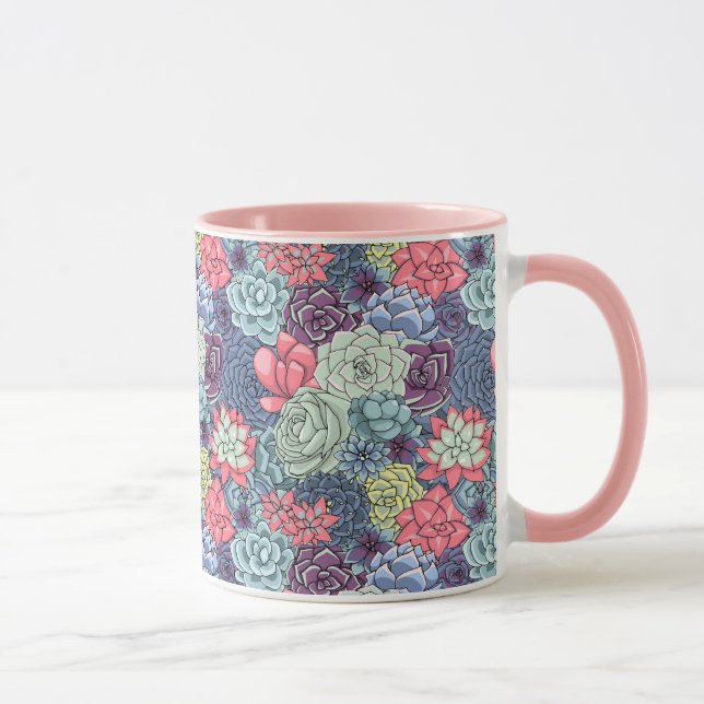 Colorful Succulent Pattern Mug (Right)