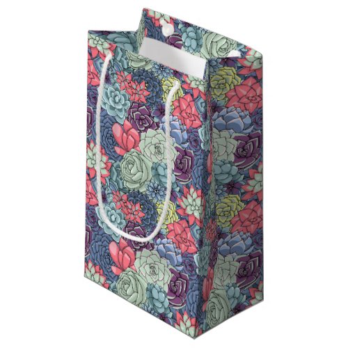 Colorful Succulent Pattern Small Gift Bag