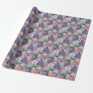 Colorful Succulent Pattern Wrapping Paper