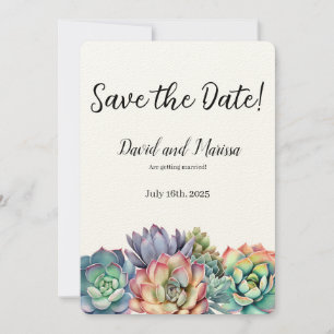 Colorful Succulent Wedding Invitation