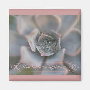 Colorful Succulent Wishing You Happiness Items Magnet