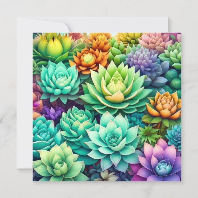 Colorful Succulents Collage (Front)