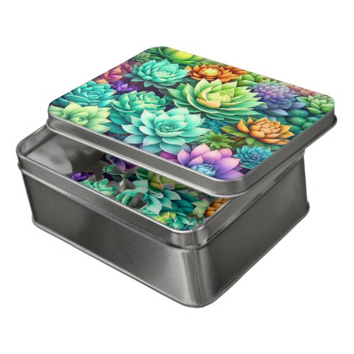 Colorful Succulents Collage Jigsaw Puzzle