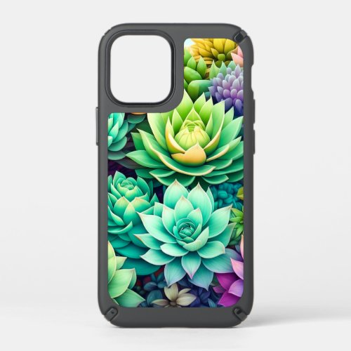 Colorful Succulents Collage Speck iPhone 12 Mini Case