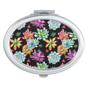 Colorful Succulents Compact Mirror