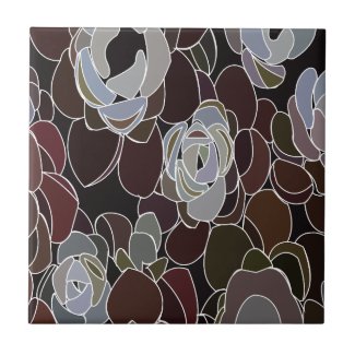 Colorful Succulents Floral Pattern 