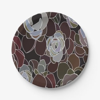 Colorful Succulents Floral Pattern Party