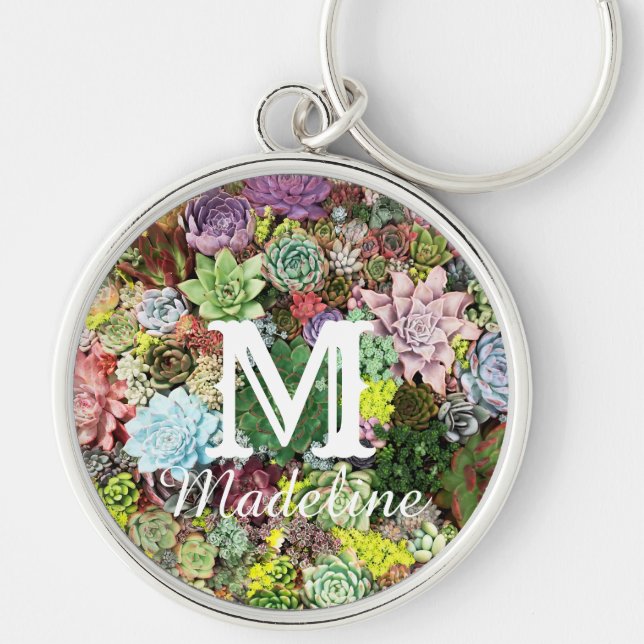 Colorful Succulents Keychain (Front)