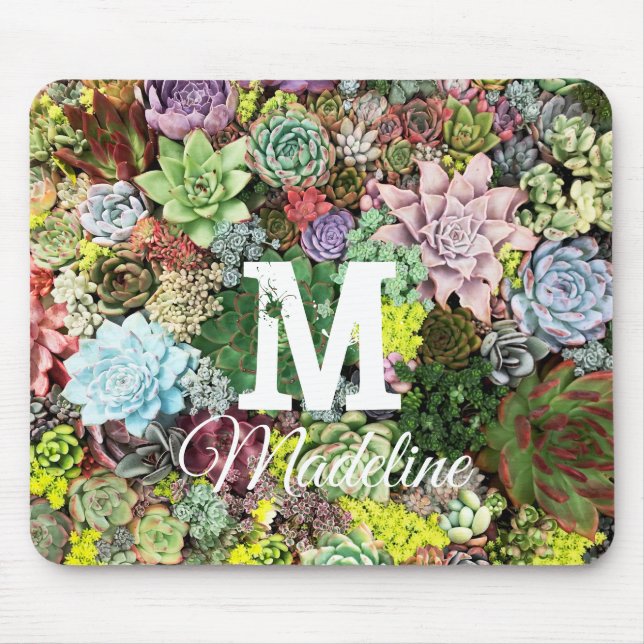Colorful Succulents Mouse Pad (Front)