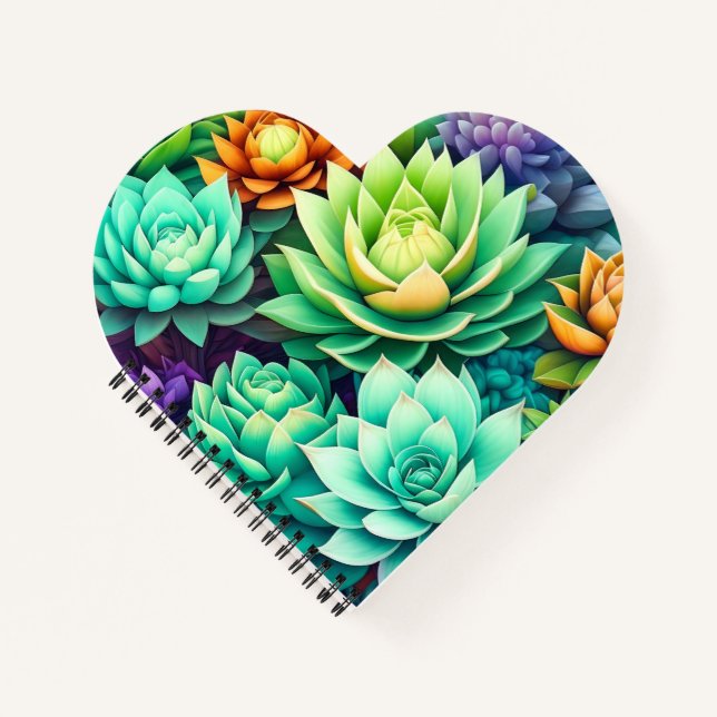 Colorful Succulents  Notebook (Front)