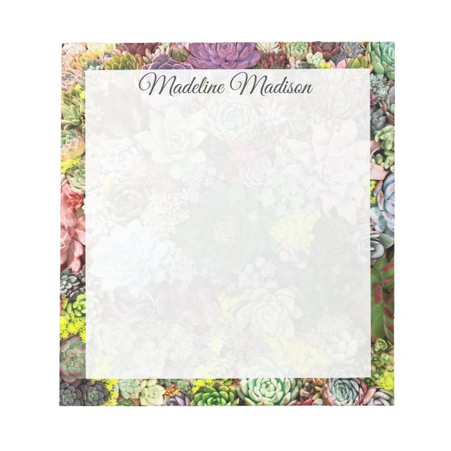 Colorful Succulents Notepad (Front)