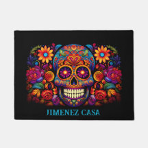 Colorful Sugar Skull Add Name Day of the Dead