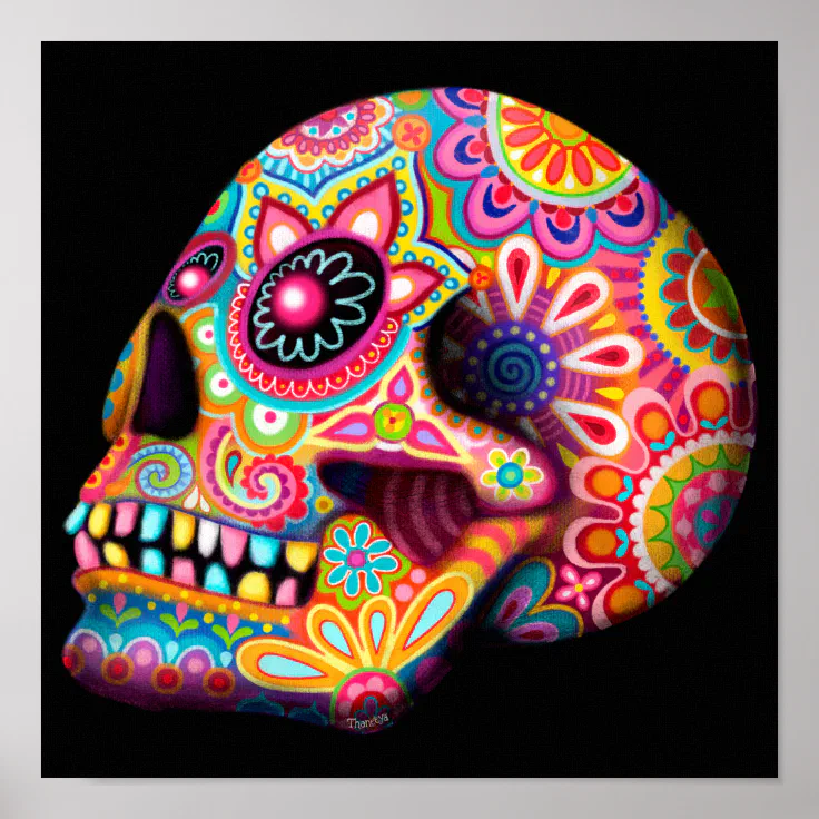 colorful skull designs